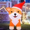 GOOSH 4FT Christmas Inflatables Outdoor Decorations Blow Up Shiba Inu Dog Built-in LEDs